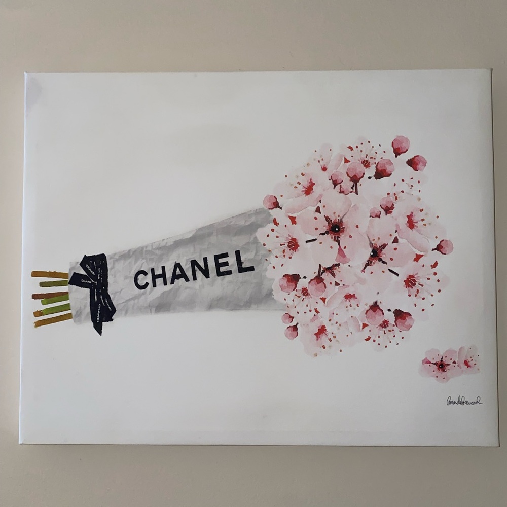 CHANEL Pink Floral Bouquet Canvas